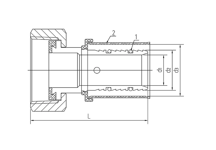 Extended Press-fit Brass Pipe Fitting